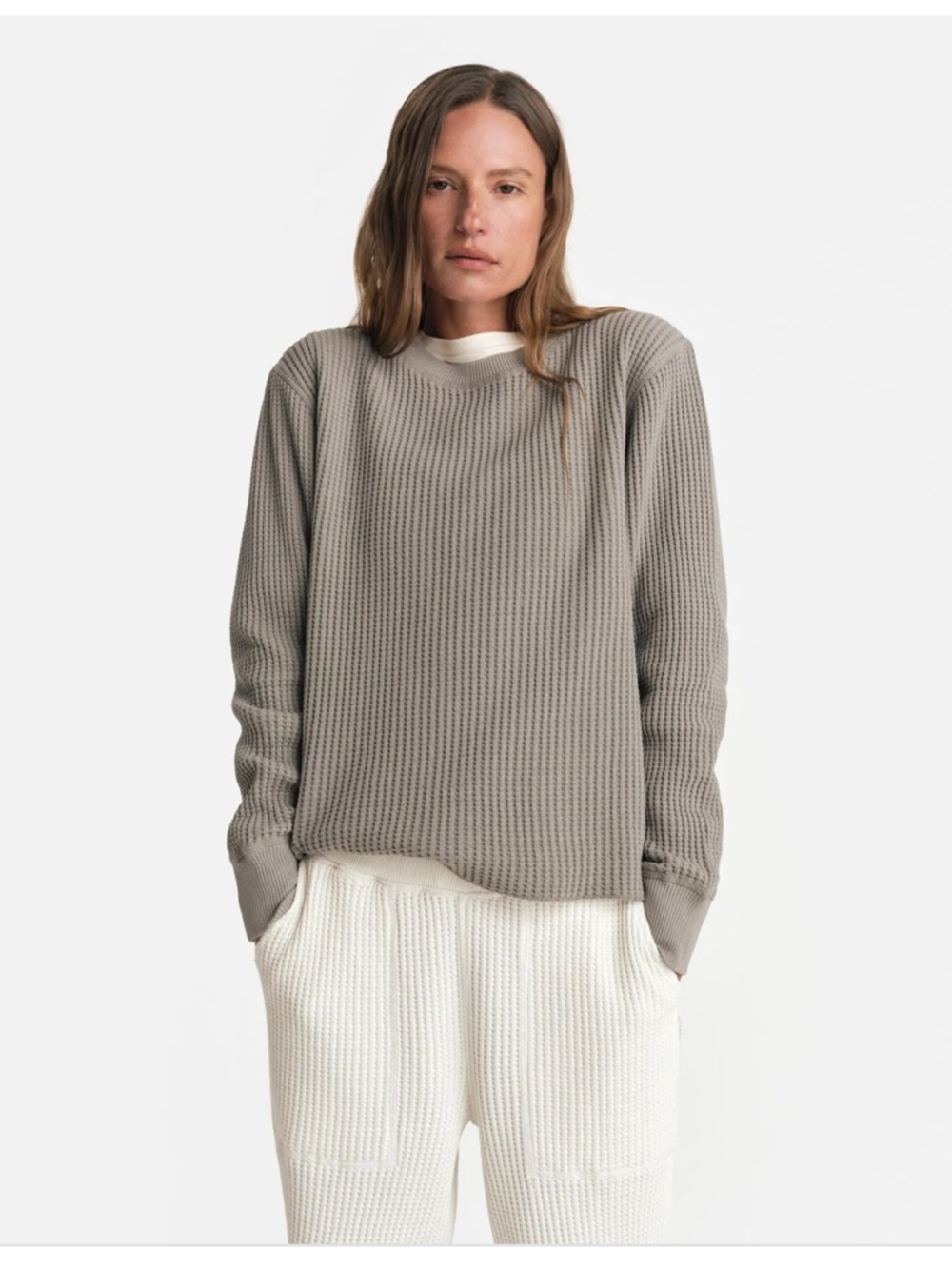MATE the Label organic cotton Waffle Crew Top